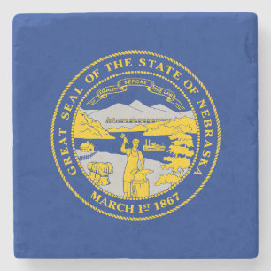 Nebraska State Flag Stone Coaster