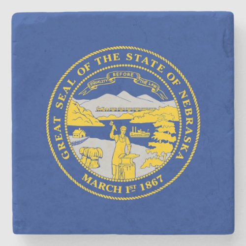 Nebraska State Flag Stone Coaster