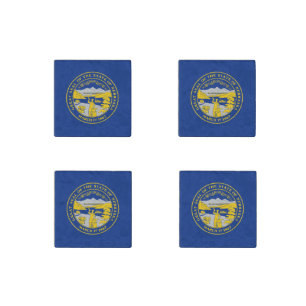 Nebraska State Flag Stone Magnet