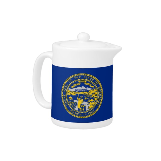 Nebraska State Flag Teapot (Left)