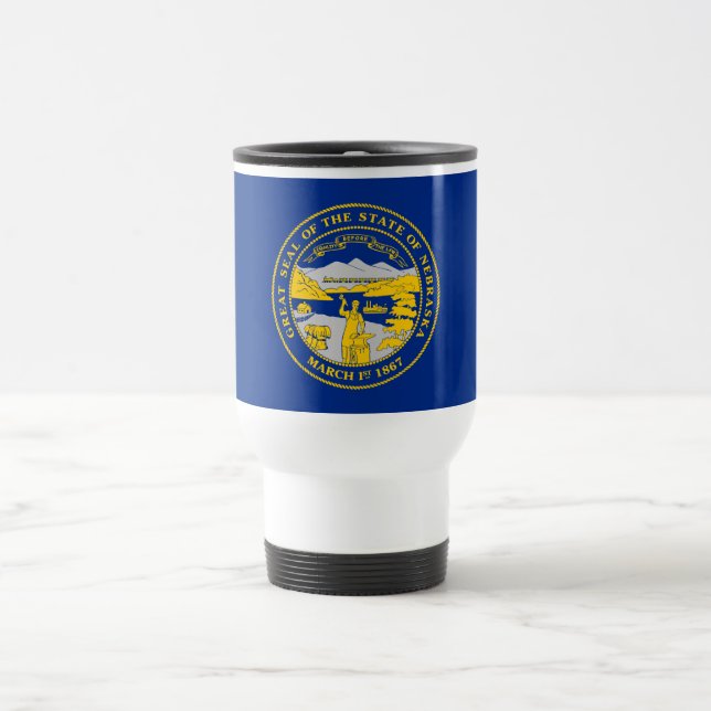 Nebraska State Flag Travel Mug (Center)
