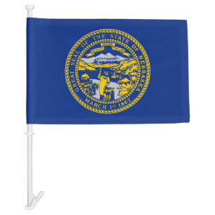 Nebraska State Map Cornhusker pride Car Flag