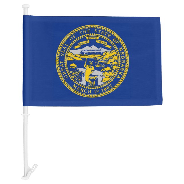 Nebraska State Map Cornhusker pride Car Flag (Front)