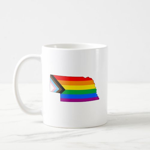 Nebraska State Pride LGBTQ Progress Pride Coffee Mug
