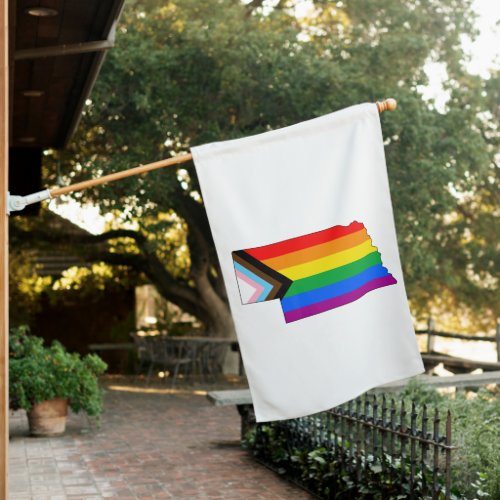 Nebraska State Pride LGBTQ Progress Pride House Flag