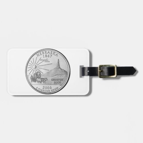 Nebraska State Quarter Luggage Tag