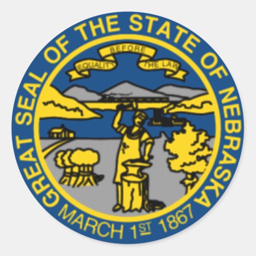 Nebraska State Seal Classic Round Sticker | Zazzle