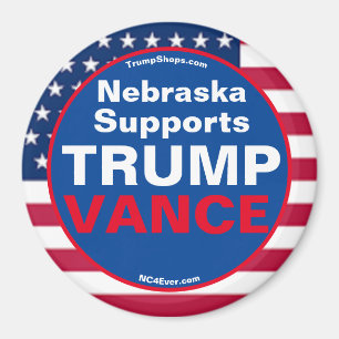Nebraska Supports TRUMP VANCE Refrigerator Magnet