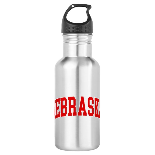 Nebraska - Throwback Design - Classic  Stainless Steel Water Bottle (Front)