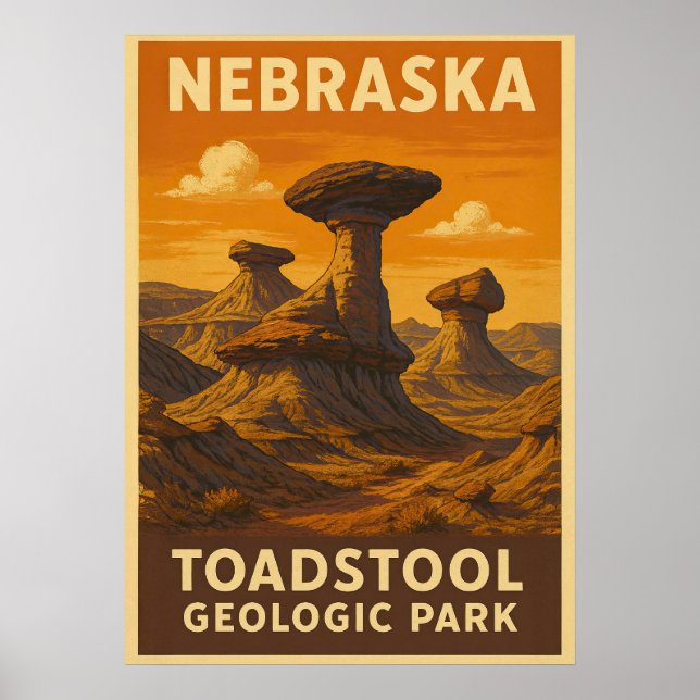 Nebraska Toadstool Geologic Park V01 Poster (Front)