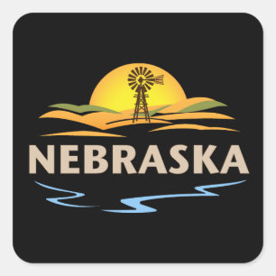 Nebraska United States of America Square Sticker