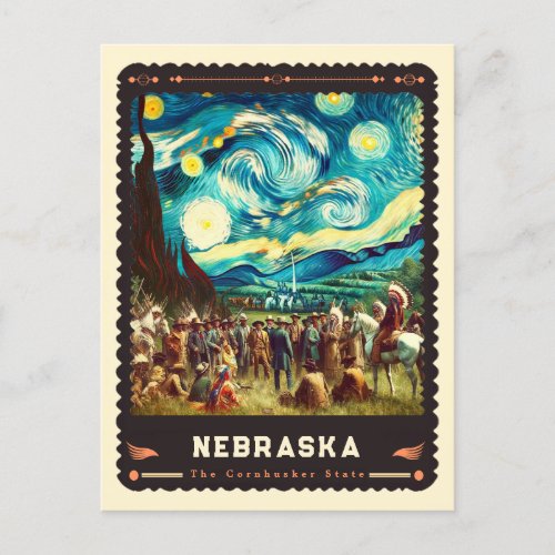 Nebraska  Vincent Van Gogh Inspired Postcard