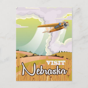 Nebraska vintage travel poster postcard