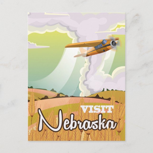 Nebraska vintage travel poster postcard (Front)