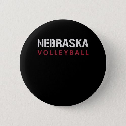 Nebraska Volleyball Distressed Button
