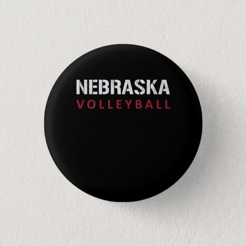 Nebraska Volleyball Distressed Button