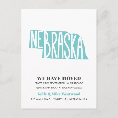 NEBRASKA Weve moved New address New Home   Postcard