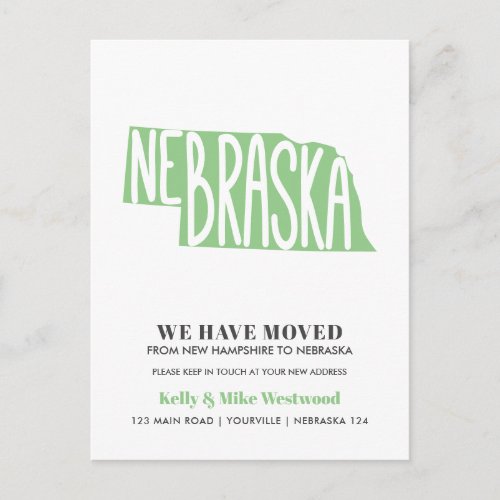 NEBRASKA Weve moved New address New Home   Postcard