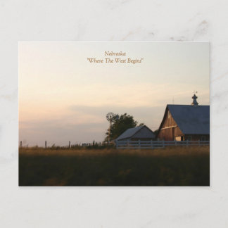 Nebraska"Where The West Begins" Postcard
