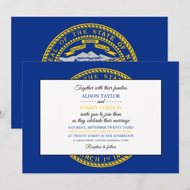 Nebraskan Flag, Flag of Nebraska Wedding Invitation (Front/Back)
