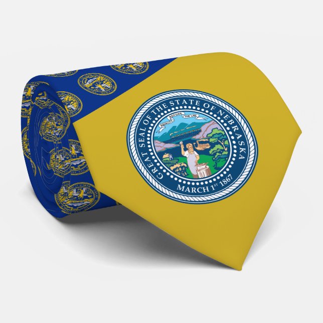 Nebraskan Flag & Seal, Flag of Nebraska Neck Tie (Rolled)