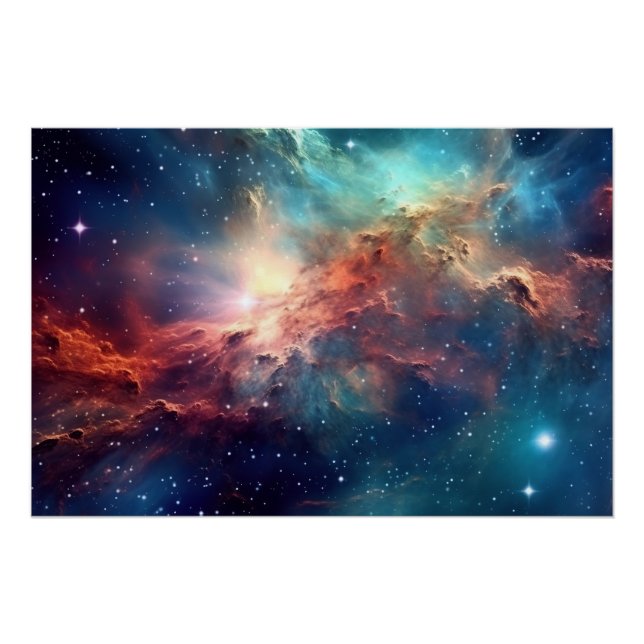 Nebula and galaxies in space  poster (Front)