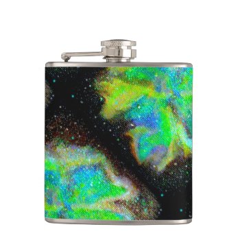 Nebula And Stardust Cosmic Vinyl Flask by WhatJacquiSaid at Zazzle