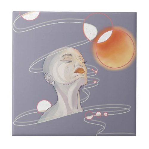 Nebula Attack and Galactic Pearl Necklace Ceramic Tile