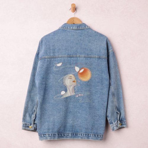 Nebula Attack and Galactic Pearl Necklace Denim Jacket