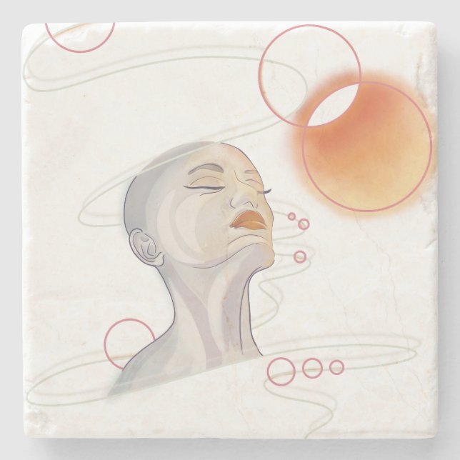 Nebula Attack and Galactic Pearl Necklace Stone Coaster (Front)