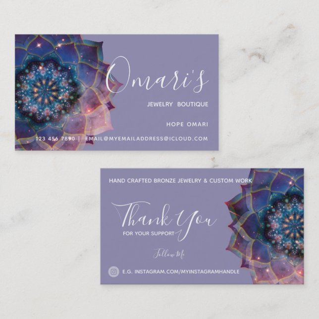 Nebula Bloom | Mandala Business Card (Front/Back)