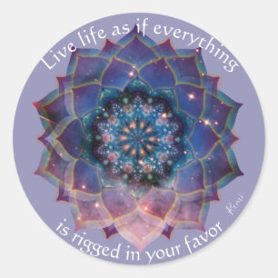 Nebula Bloom   Mandala Classic Round Sticker