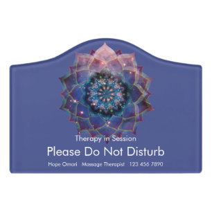 Nebula Bloom   Mandala Door Sign