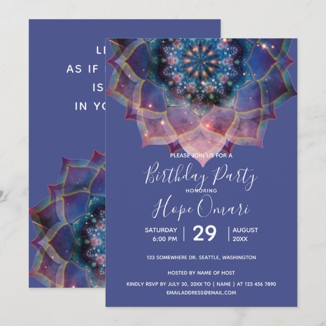 Nebula Bloom | Mandala Invitation (Front/Back)