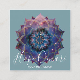 Nebula Bloom   Mandala Square Business Card