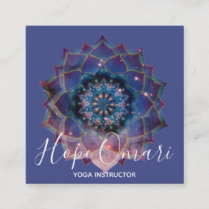 Nebula Bloom Mandala Square Business Card