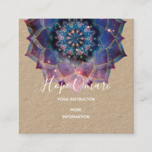 Nebula Bloom   Mandala Square Business Card