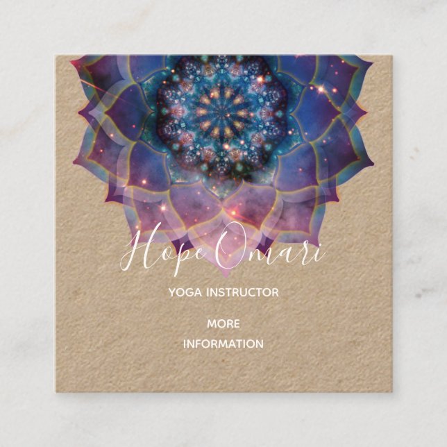 Nebula Bloom | Mandala Square Business Card (Front)