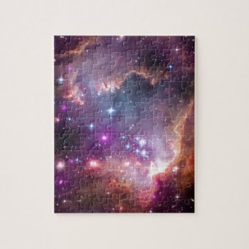 Nebula Bright Space Stars Galaxy Hipster Geek Cool Jigsaw Puzzle by iBella at Zazzle