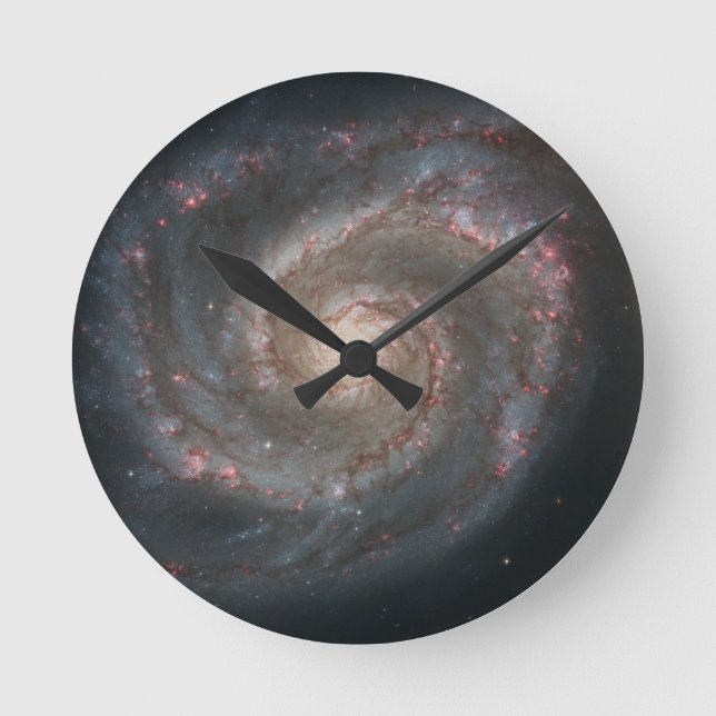 Nebula bright stars galaxy hipster geek cool space round clock (Front)
