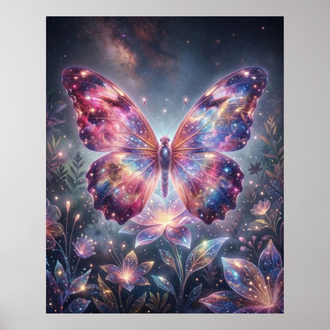 Nebula Butterfly Cosmic Wings Poster (Front)