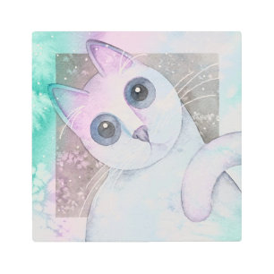 Nebula Cat Metal Print