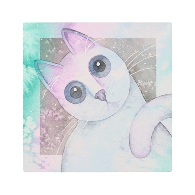 Nebula Cat Metal Print (Front)