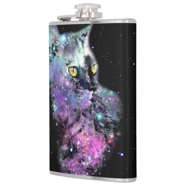 Nebula Cat Vinyl Flask (Left)