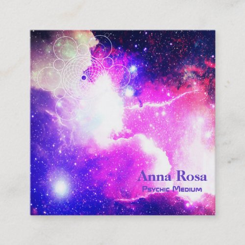  Nebula Cosmic Galaxy Sacred Geometry Square Business Card