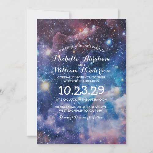 Nebula Cosmic Space Galaxy Colorful Invitation