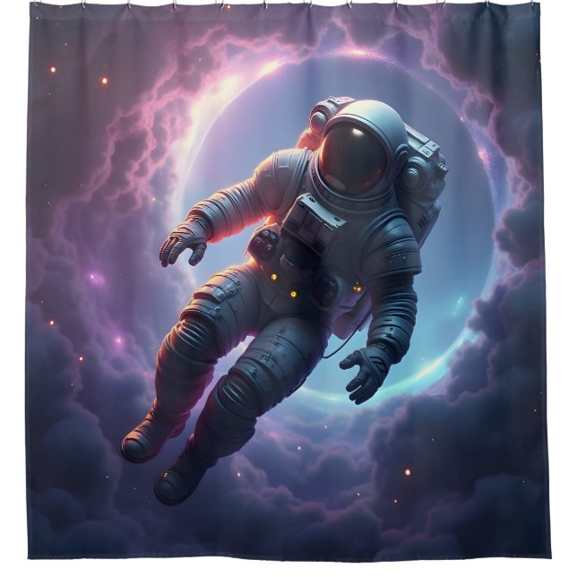 Nebula Drift: The Lone Explorer -  Shower Curtain (Front)