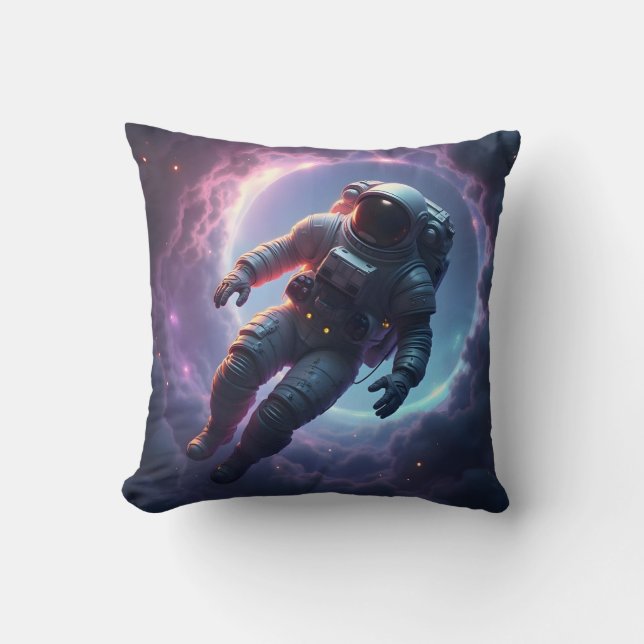 Nebula Drift: The Lone Explorer -  Throw Pillow (Front)