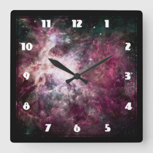 Nebula Formation in Outer Space Square Wall Clock