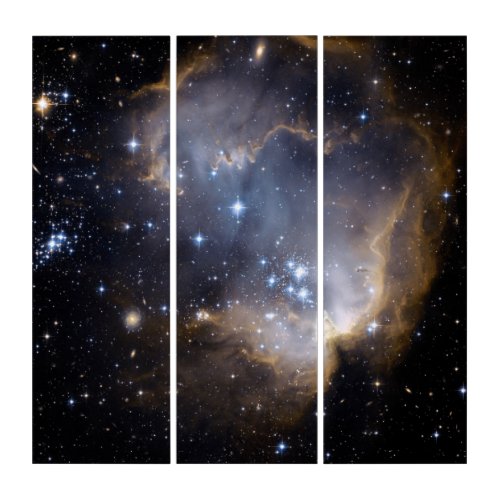 Nebula Galaxy Stars Cosmos Acrylic Triptych Art